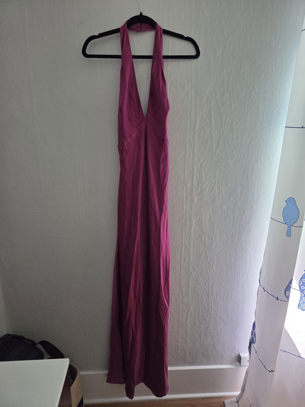 Reformation Fuchsia Halter Backless Maxi Dress